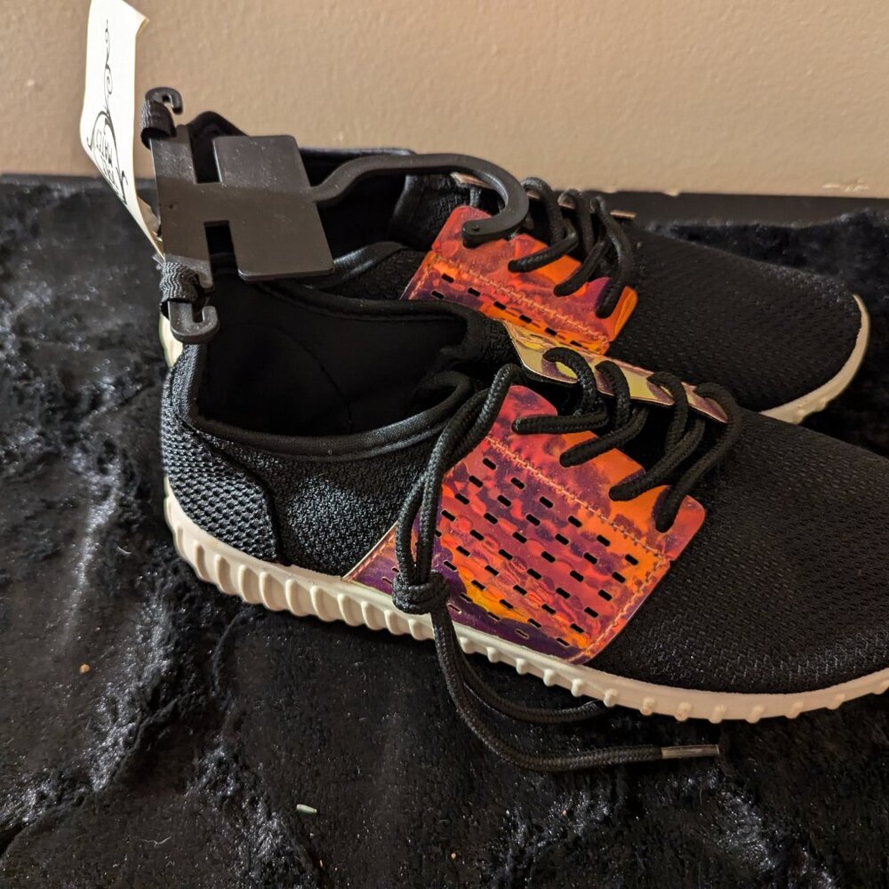 SoleMates Holographic Tennis Shoes, Size 7 - Picture 2 of 3